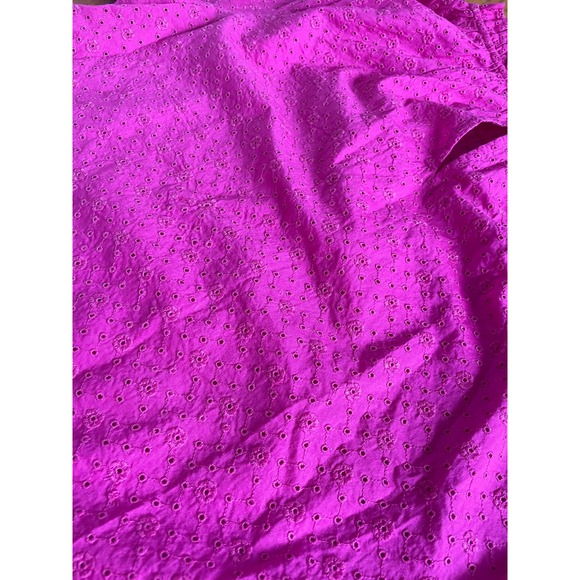 LOFT Shirt Womens Small Hot Pink Eyelet Ruffle‎ Trim Flowy Casual Boho Bouse - Picture 9 of 10